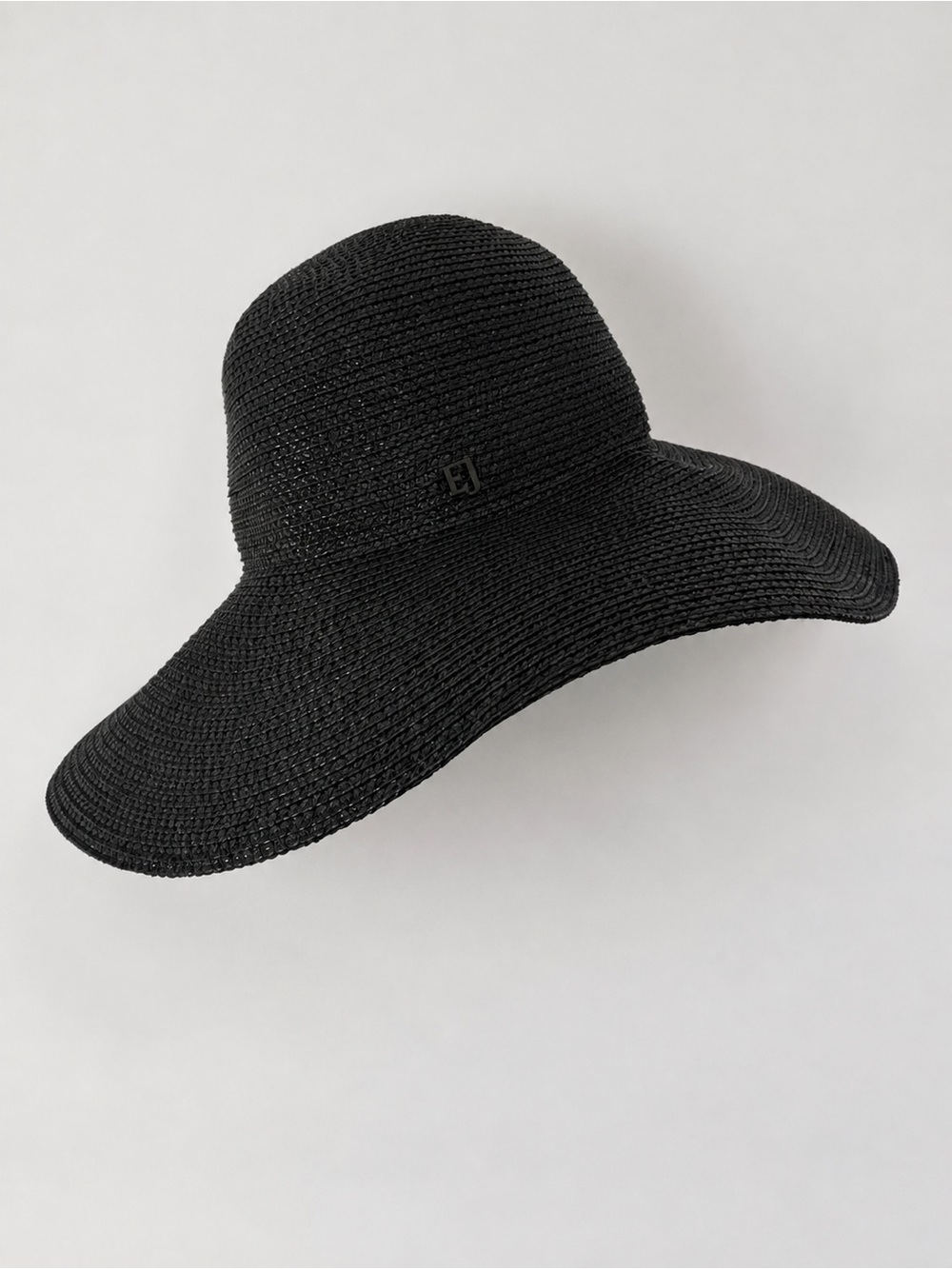 Eric Javits Wide-Brim Packable Straw Hat in Black - Picture 4 of 4